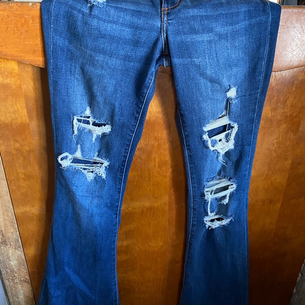 Women's Distressed Flare Jeans